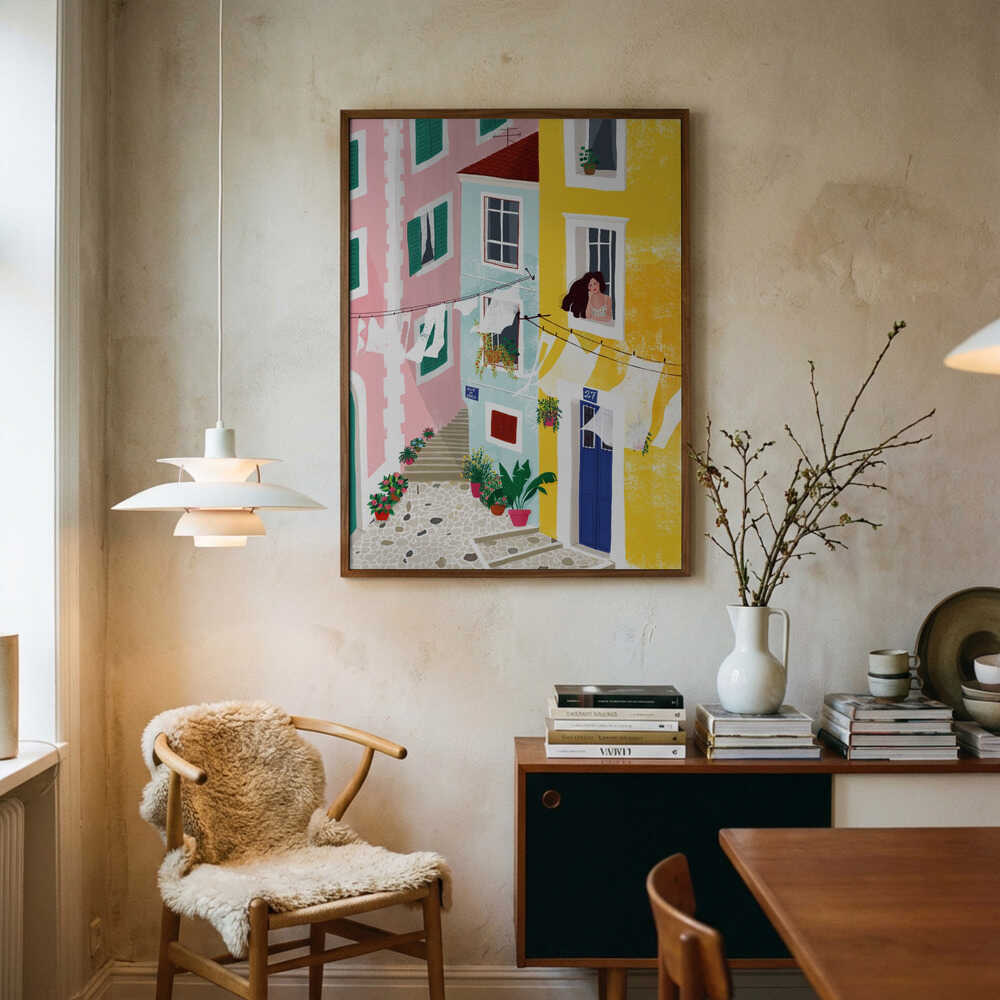 Vibrant European Street Art Print UK — Abstract Vibrant Wall Art — Living Room — Wall It All Prints
