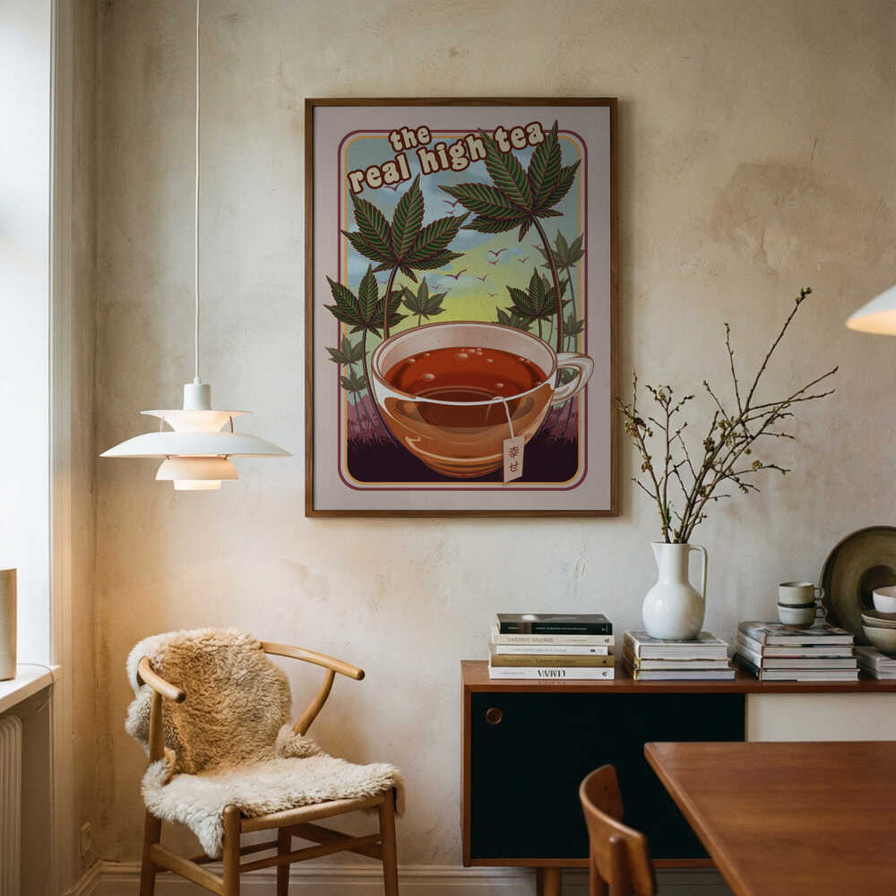 Real High Tea Art Print UK — Botanical Vibrant Wall Art — Kitchen — Wall It All Prints
