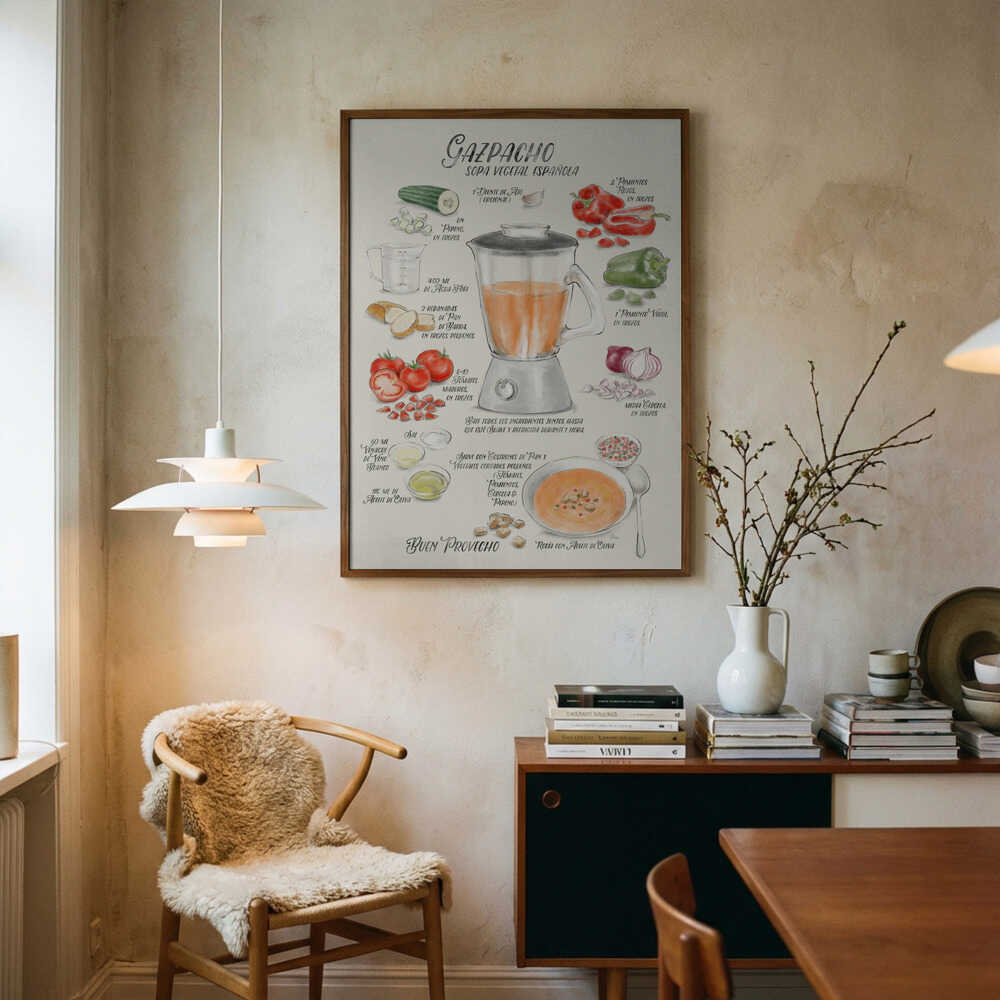 Spanish Gazpacho Recipe Art Print UK — Abstract Fresh Wall Art — Kitchen — Wall It All Prints