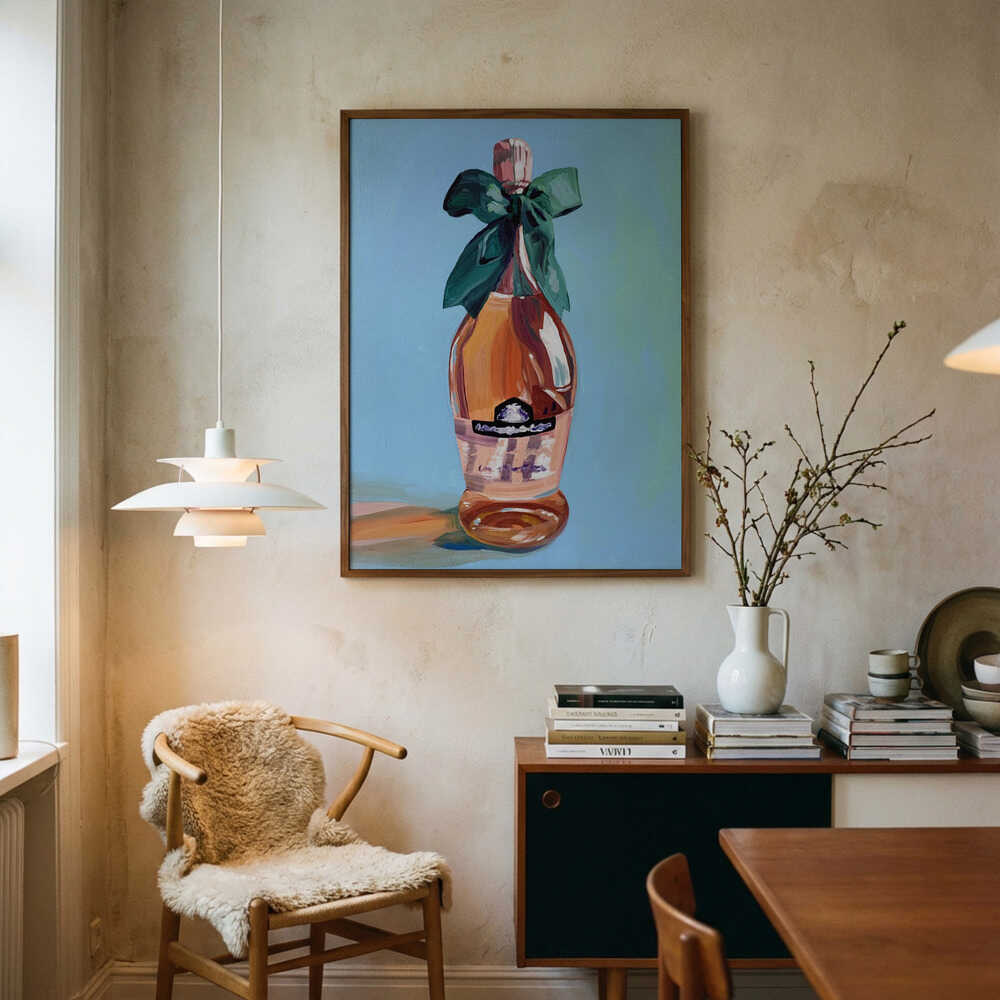 Elegant Rose Champagne Art Print UK — Abstract Warm Wall Art — Kitchen — Wall It All Prints
