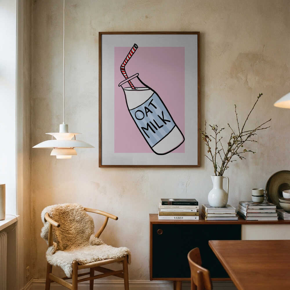 Oat Milk Delight Art Print UK — Abstract Vibrant Wall Art — Kitchen — Wall It All Prints