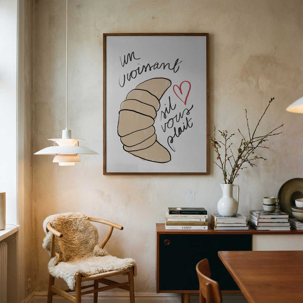 Un Croissant Art Print UK — Abstract Vibrant Wall Art — Kitchen — Wall It All Prints