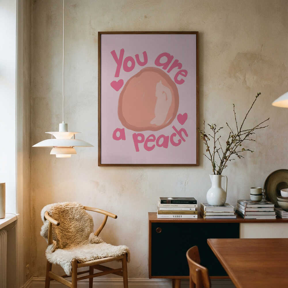 Sweet Peach Tribute Art Print UK — Abstract Vibrant Wall Art — Kitchen — Wall It All Prints