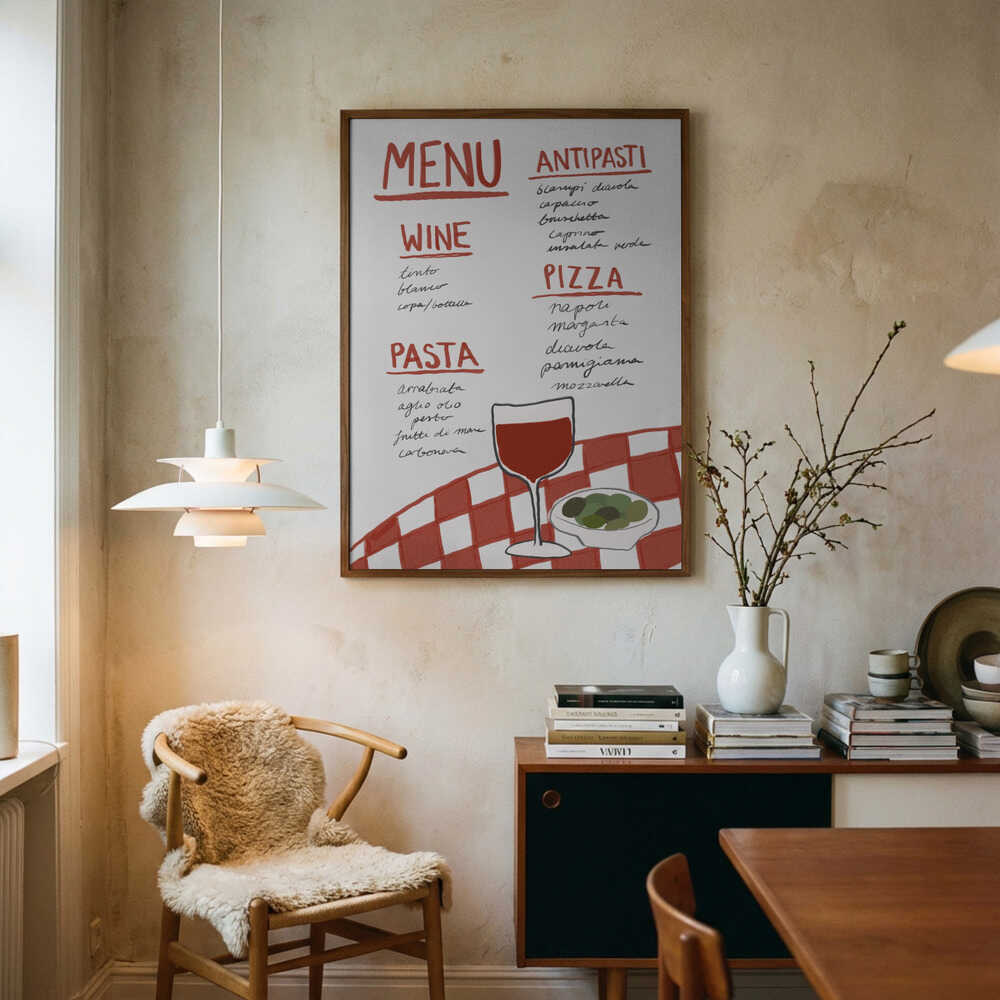 Italian Cuisine Delight Art Print UK — Vintage Vibrant Wall Art — Kitchen — Wall It All Prints