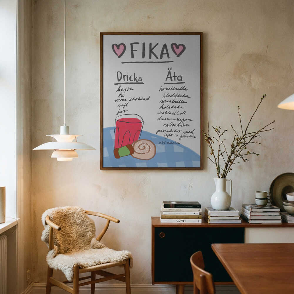 Swedish Fika Treats Art Print UK — Abstract Warm Wall Art — Kitchen — Wall It All Prints
