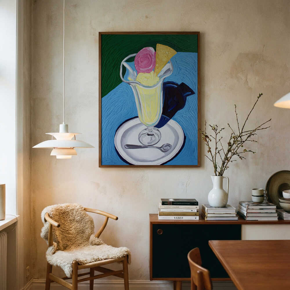 Vibrant Ice Cream Sundae Art Print UK — Food Vibrant Wall Art — Kitchen — Wall It All Prints