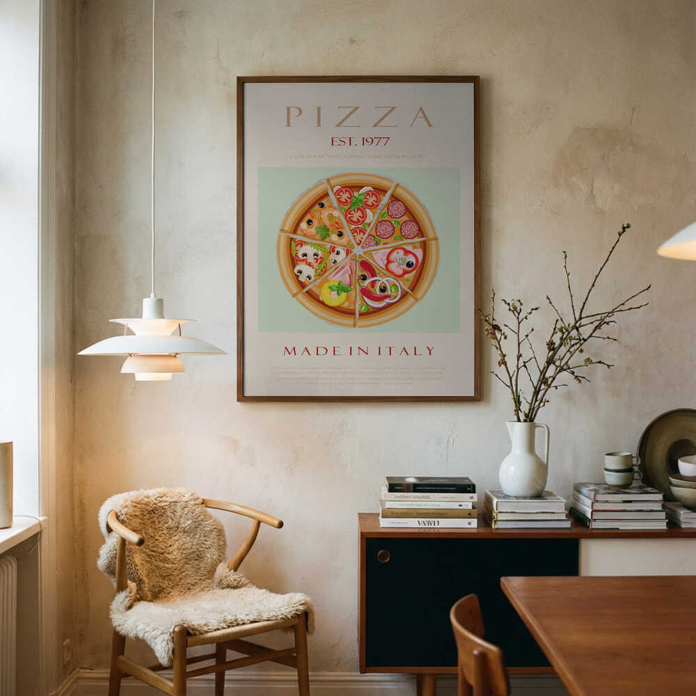 Italian Pizza Variety Art Print UK — Abstract Vibrant Wall Art — Kitchen — Wall It All Prints
