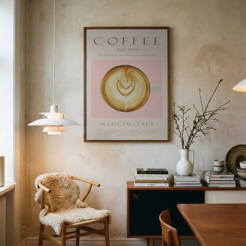Elegant Morning Latte Art Print UK — Botanical Fresh Wall Art — Kitchen — Wall It All Prints