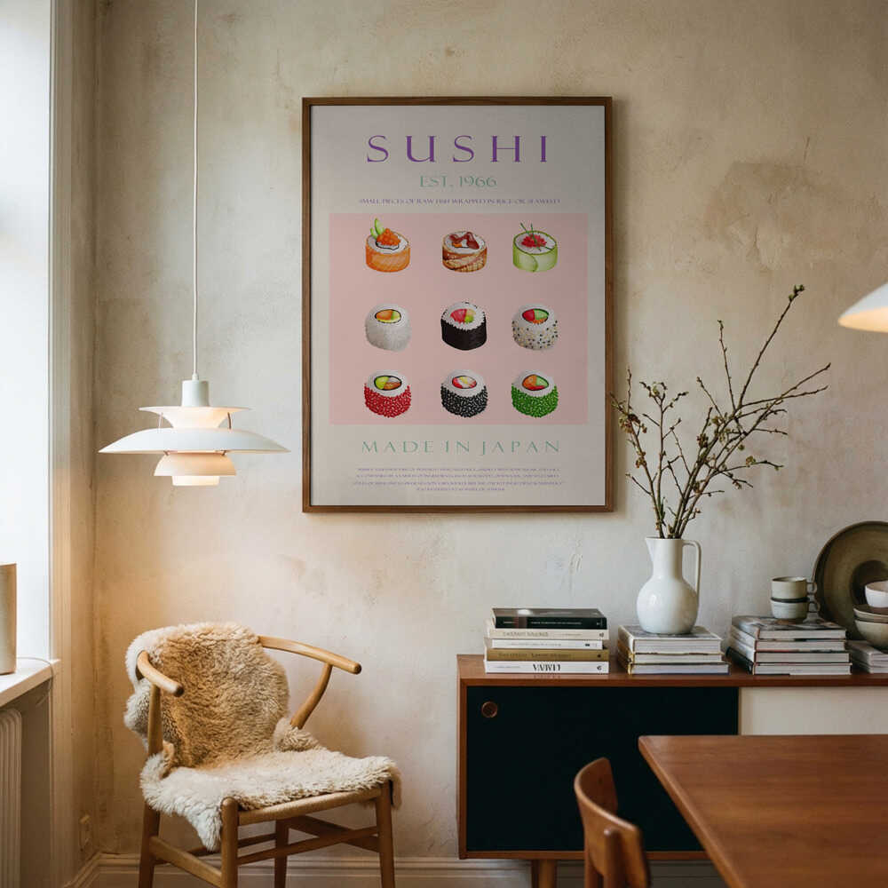 Japanese Sushi Collection Art Print UK — Japanese Vibrant Wall Art — Kitchen — Wall It All Prints