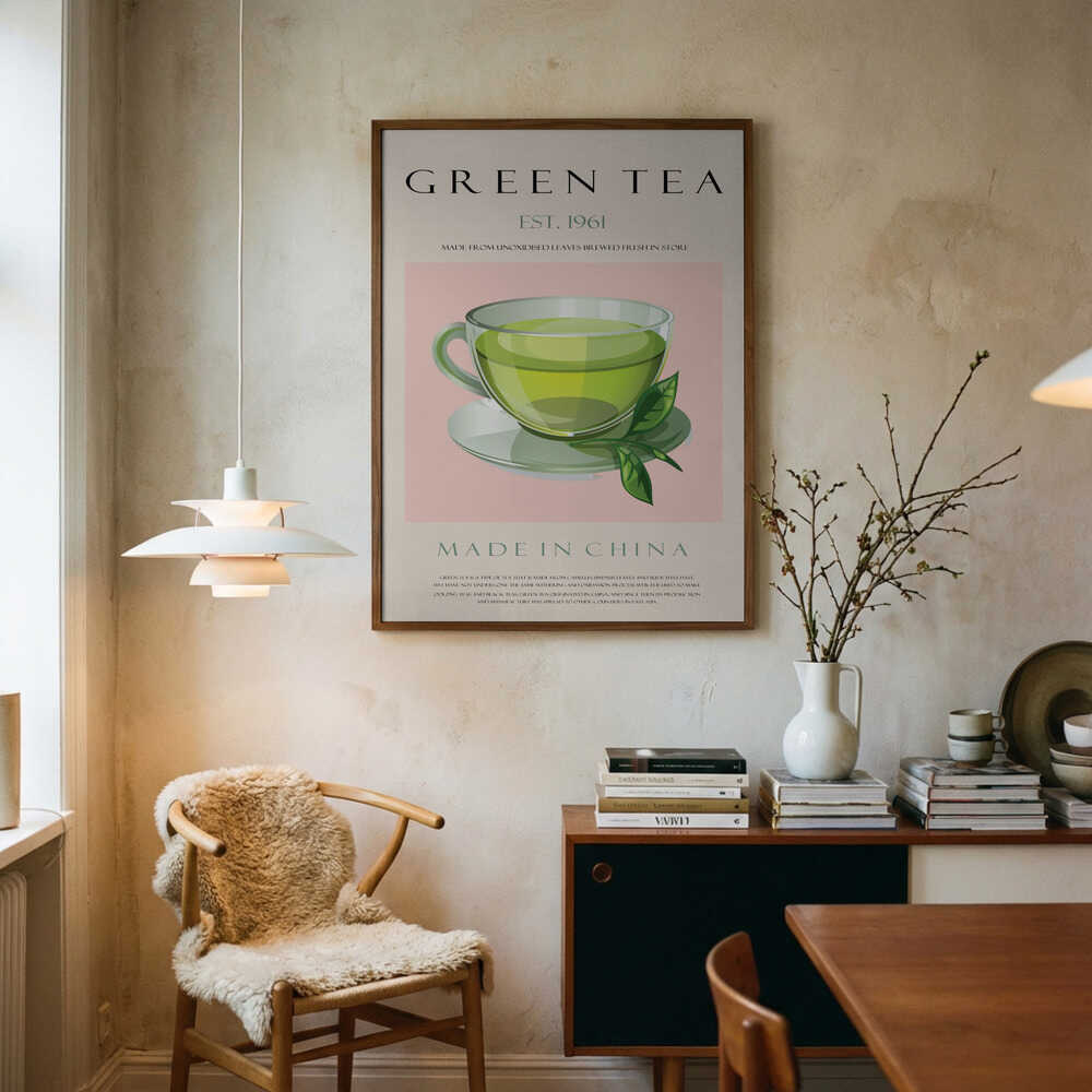 Fresh Green Tea Art Print UK — Abstract Fresh Wall Art — Kitchen — Wall It All Prints