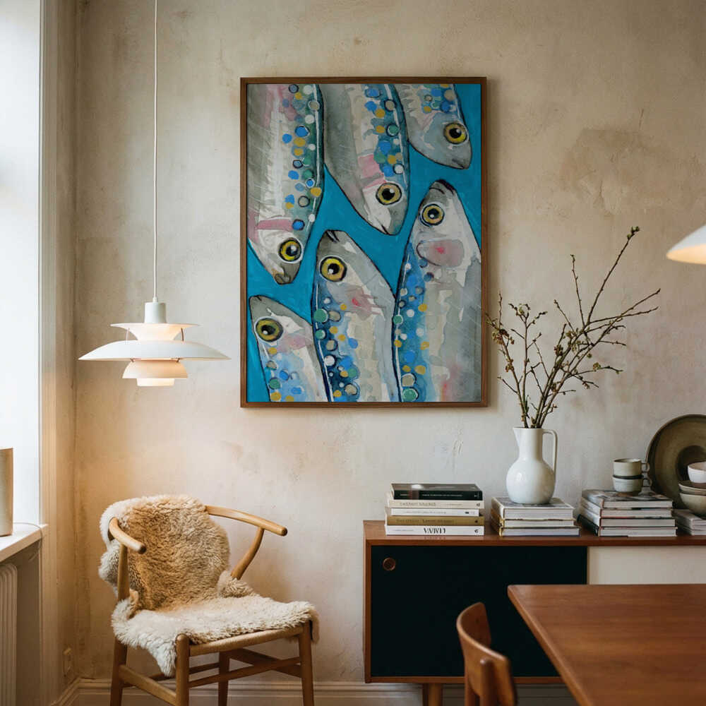 Fishes Art Print UK — Abstract Vibrant Wall Art — Kitchen — Wall It All Prints