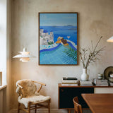 Summer in Greece Art Print UK — Portrait Vibrant Wall Art — Kitchen — Wall It All Prints