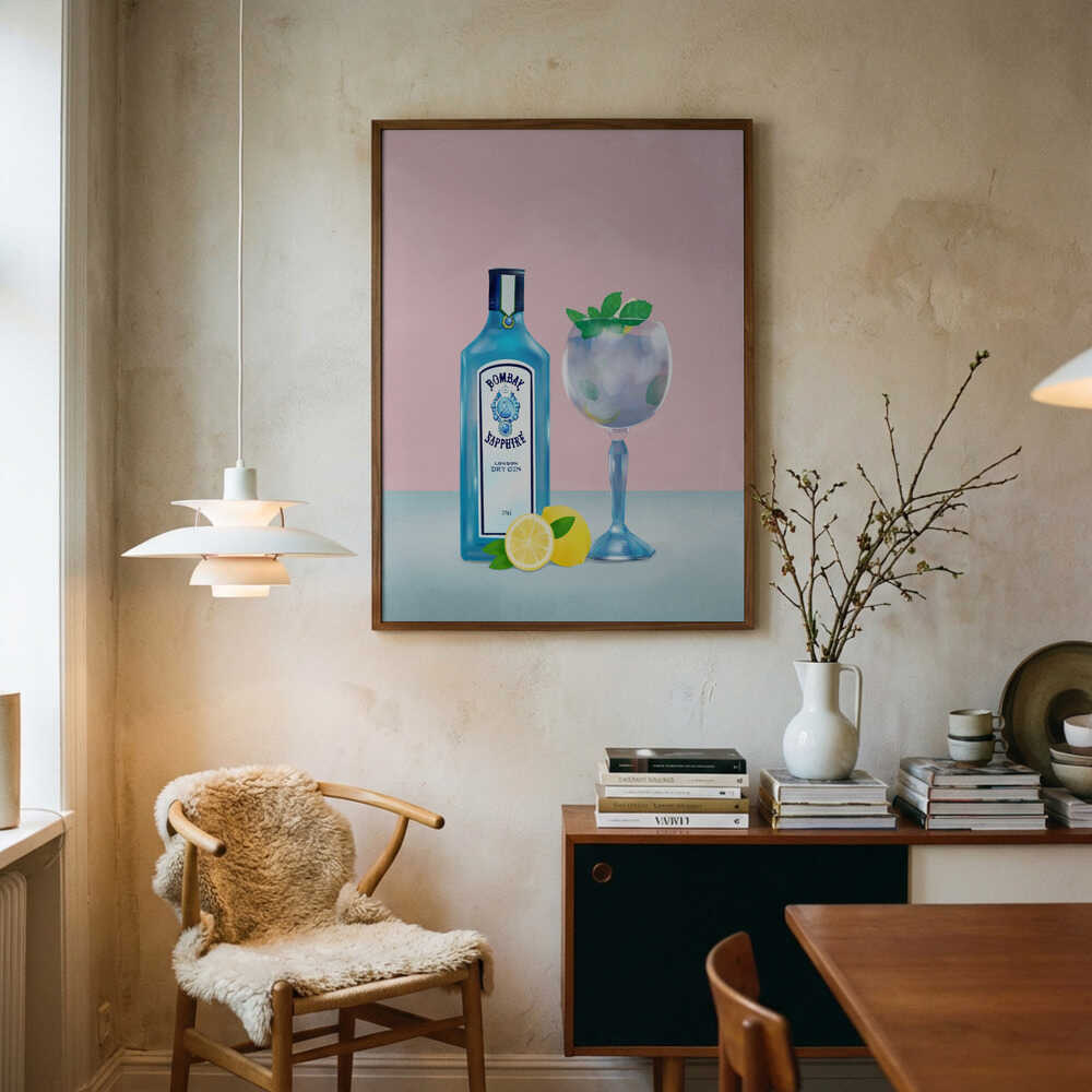 Gin Cocktail Art Print UK — Abstract Calm Wall Art — Kitchen — Wall It All Prints