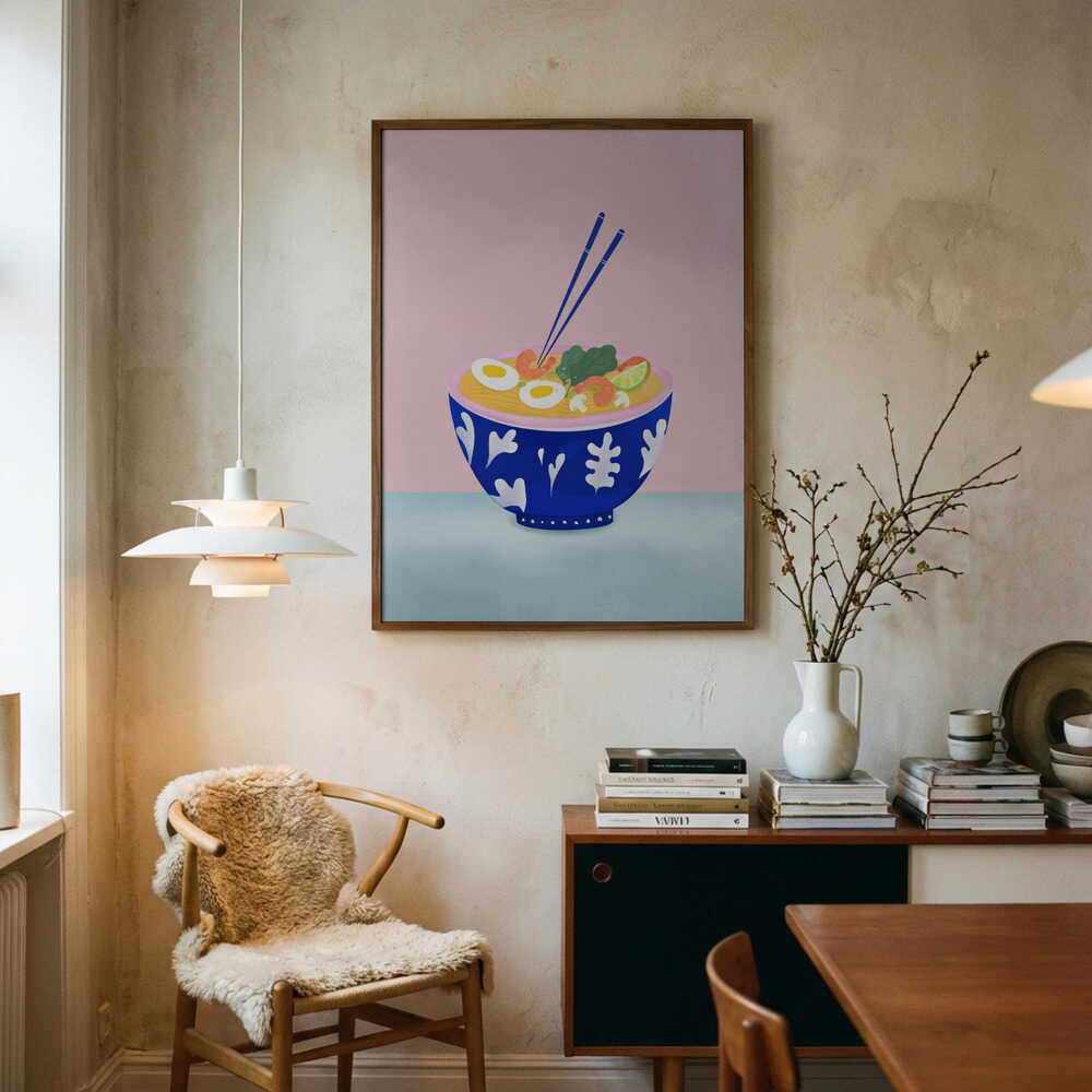 Ramen Bowl Art Print UK — Japanese Fresh Wall Art — Kitchen — Wall It All Prints