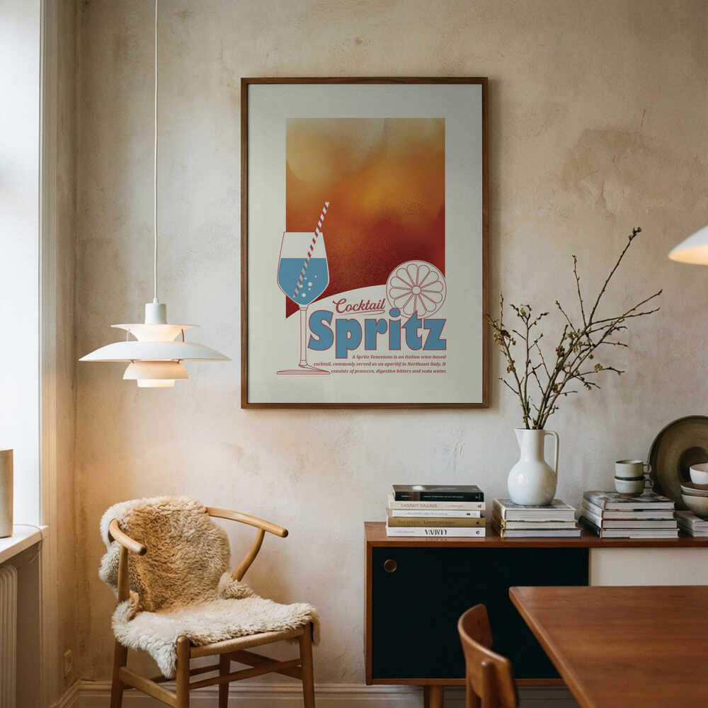 Spritz Cocktail Aperitivo Art Print UK — Abstract Vibrant Wall Art — Kitchen — Wall It All Prints