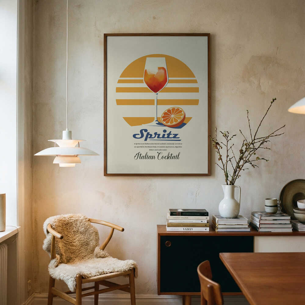 Spritz Italian Cocktail Art Print UK — Food Calm Wall Art — Kitchen — Wall It All Prints