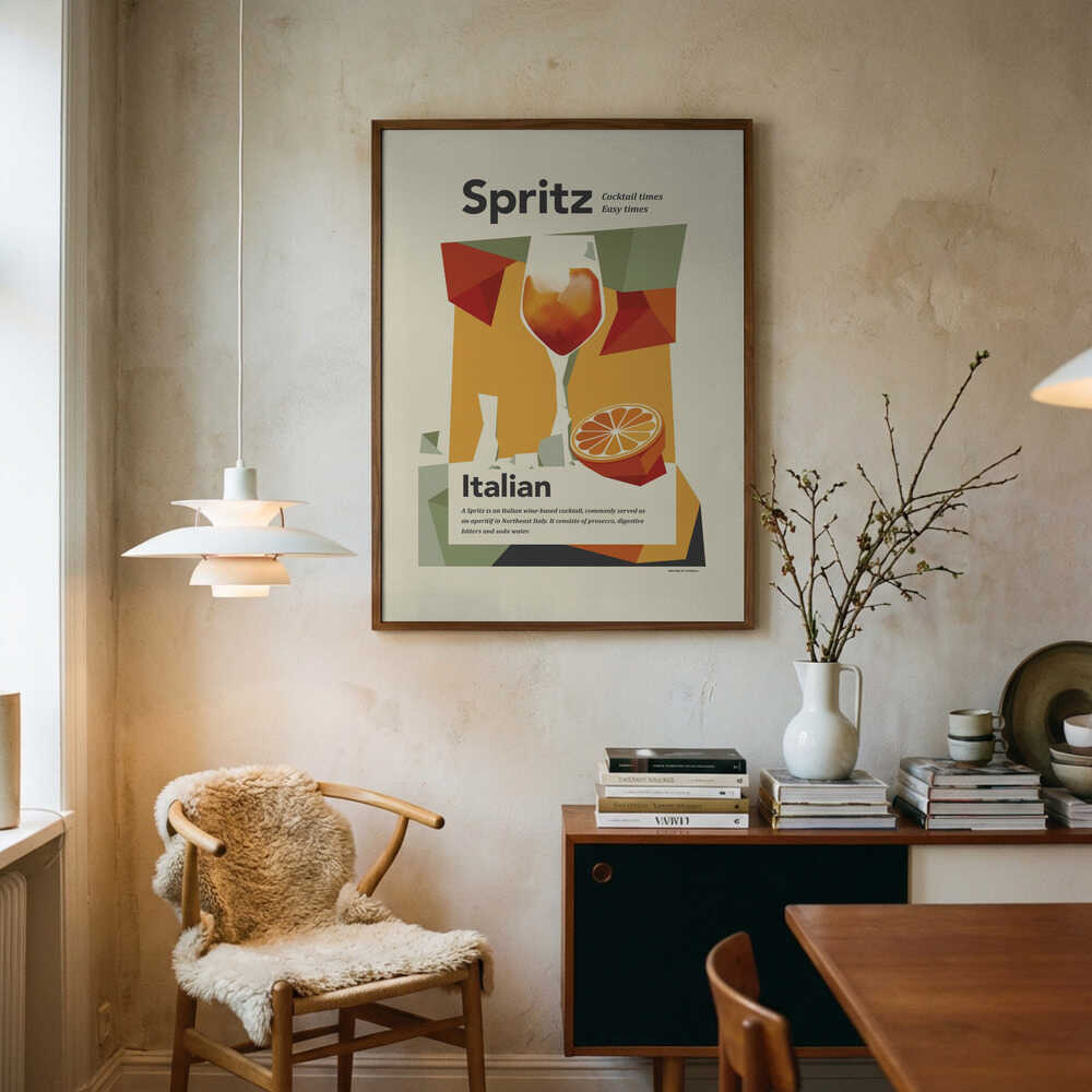 Italian Spritz Cocktail Art Print UK — Food Vibrant Wall Art — Kitchen — Wall It All Prints