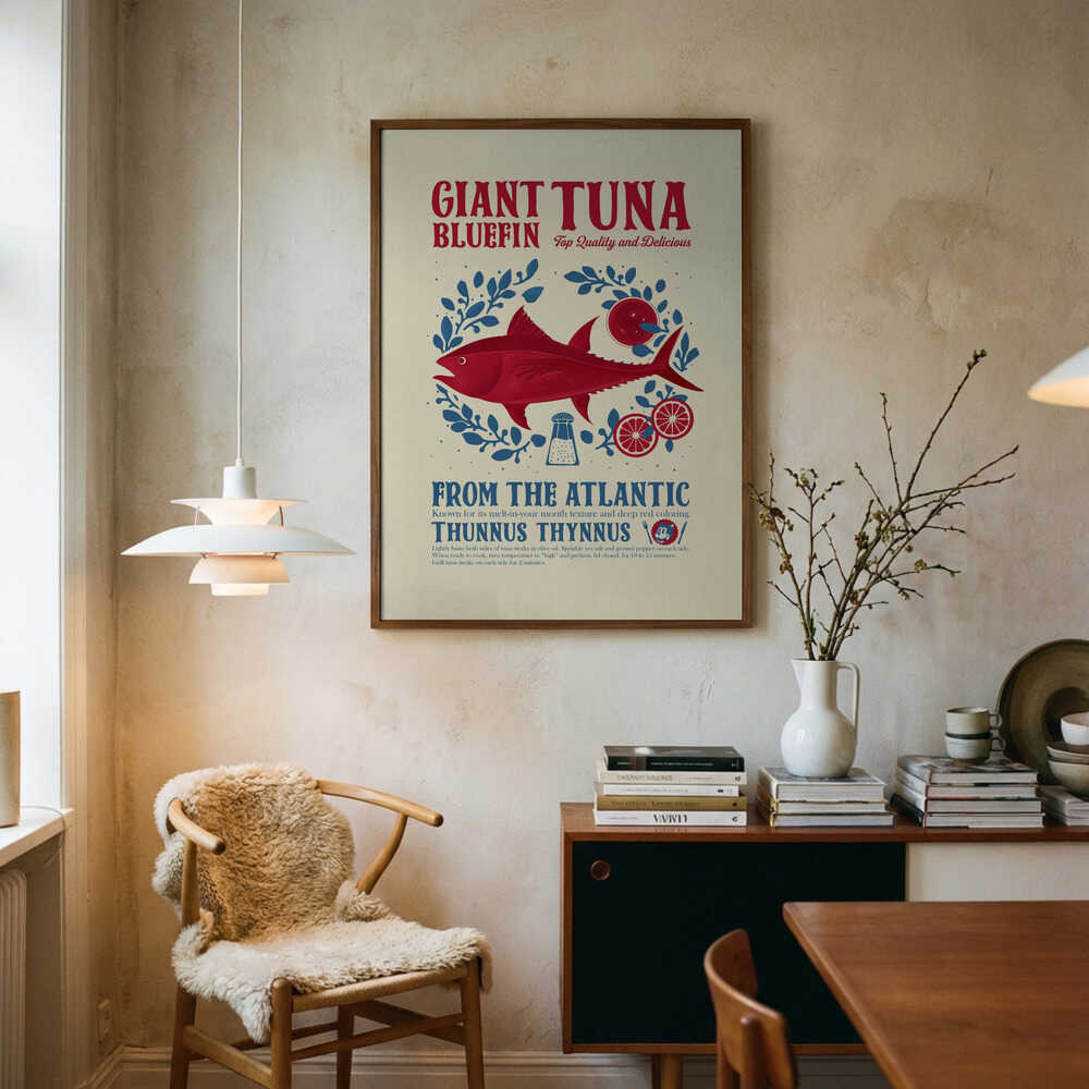 Atlantic Giant Bluefin Tuna Art Print UK — Animal Vibrant Wall Art — Kitchen — Wall It All Prints