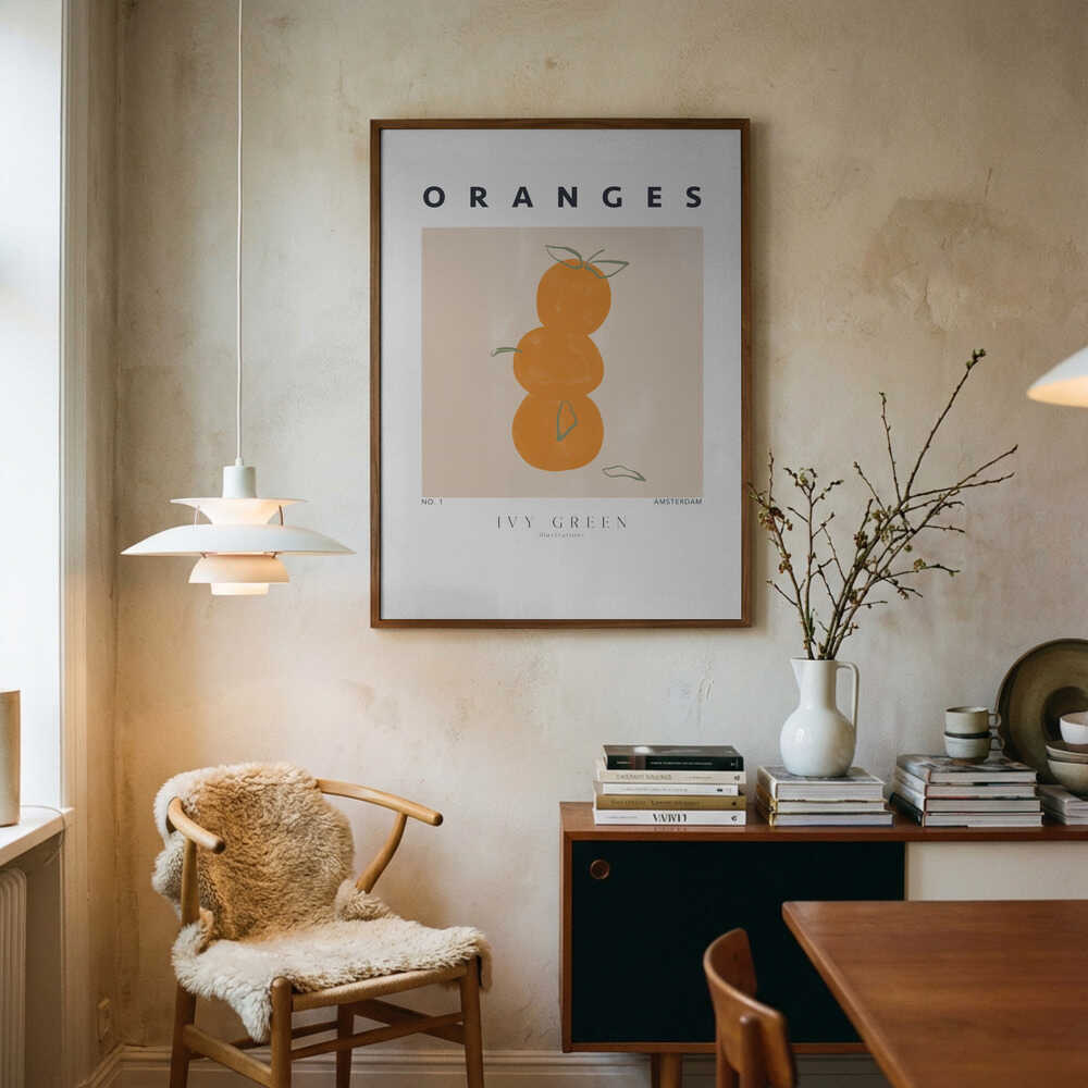 Minimalist Orange Stack Art Print UK — Abstract Vibrant Wall Art — Kitchen — Wall It All Prints