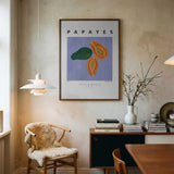 Tropical Papayas Art Print UK — Food Fresh Wall Art — Kitchen — Wall It All Prints