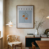 Fresh Peaches Botanical Art Print UK — Abstract Fresh Wall Art — Kitchen — Wall It All Prints