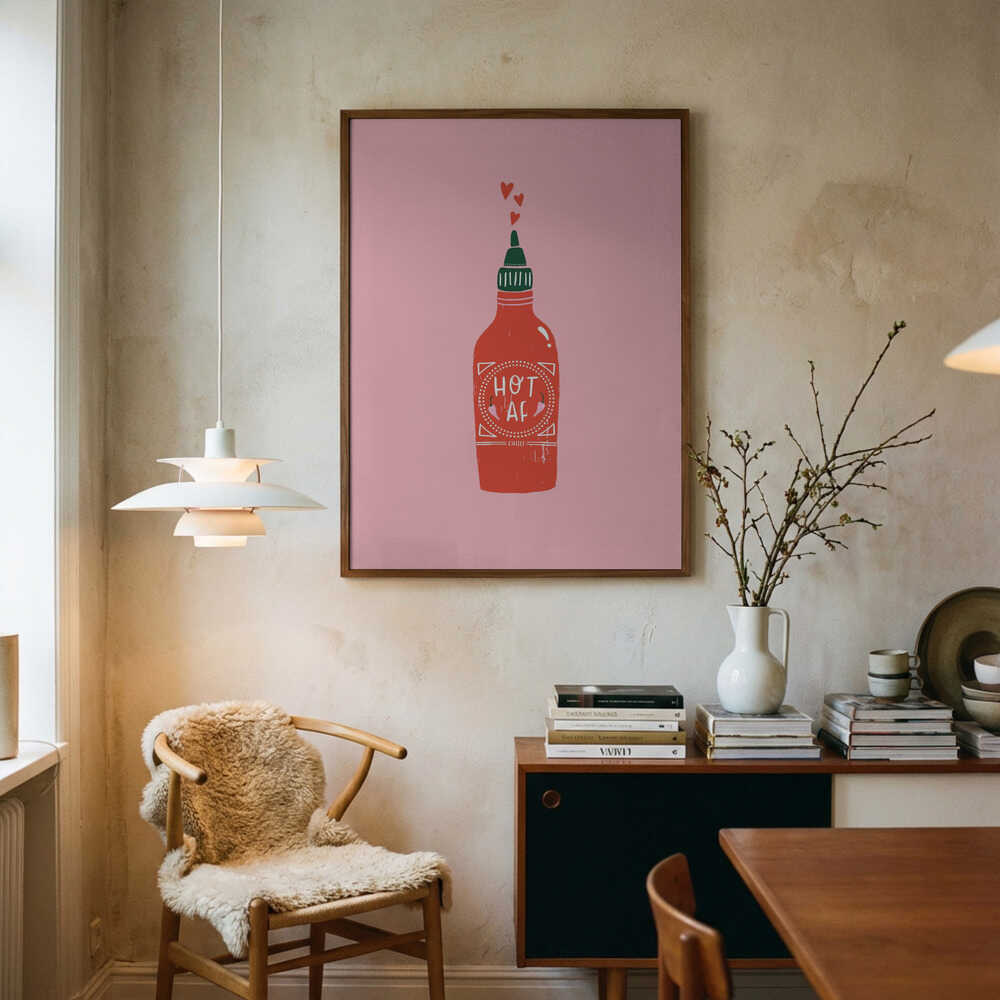 Hot Sauce Love Art Print UK — Japanese Vibrant Wall Art — Kitchen — Wall It All Prints