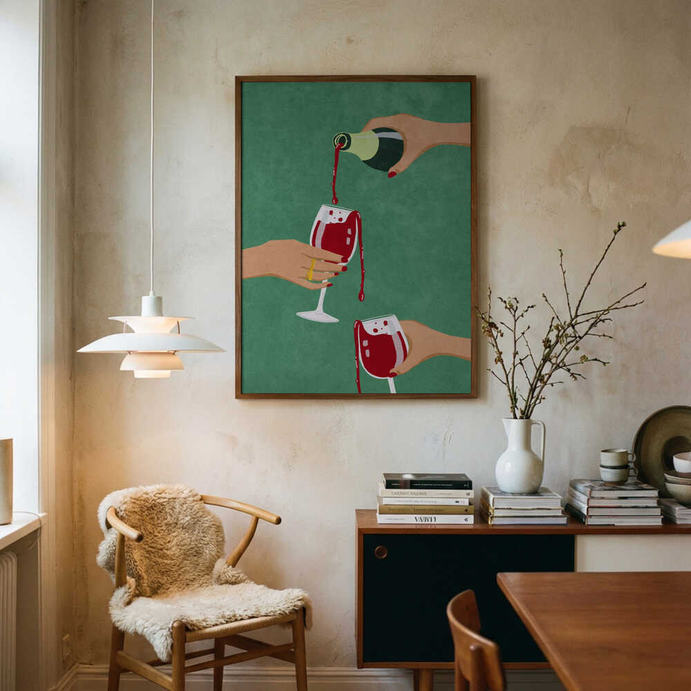 Cheers Girls Art Print UK — Abstract Fresh Wall Art — Kitchen — Wall It All Prints