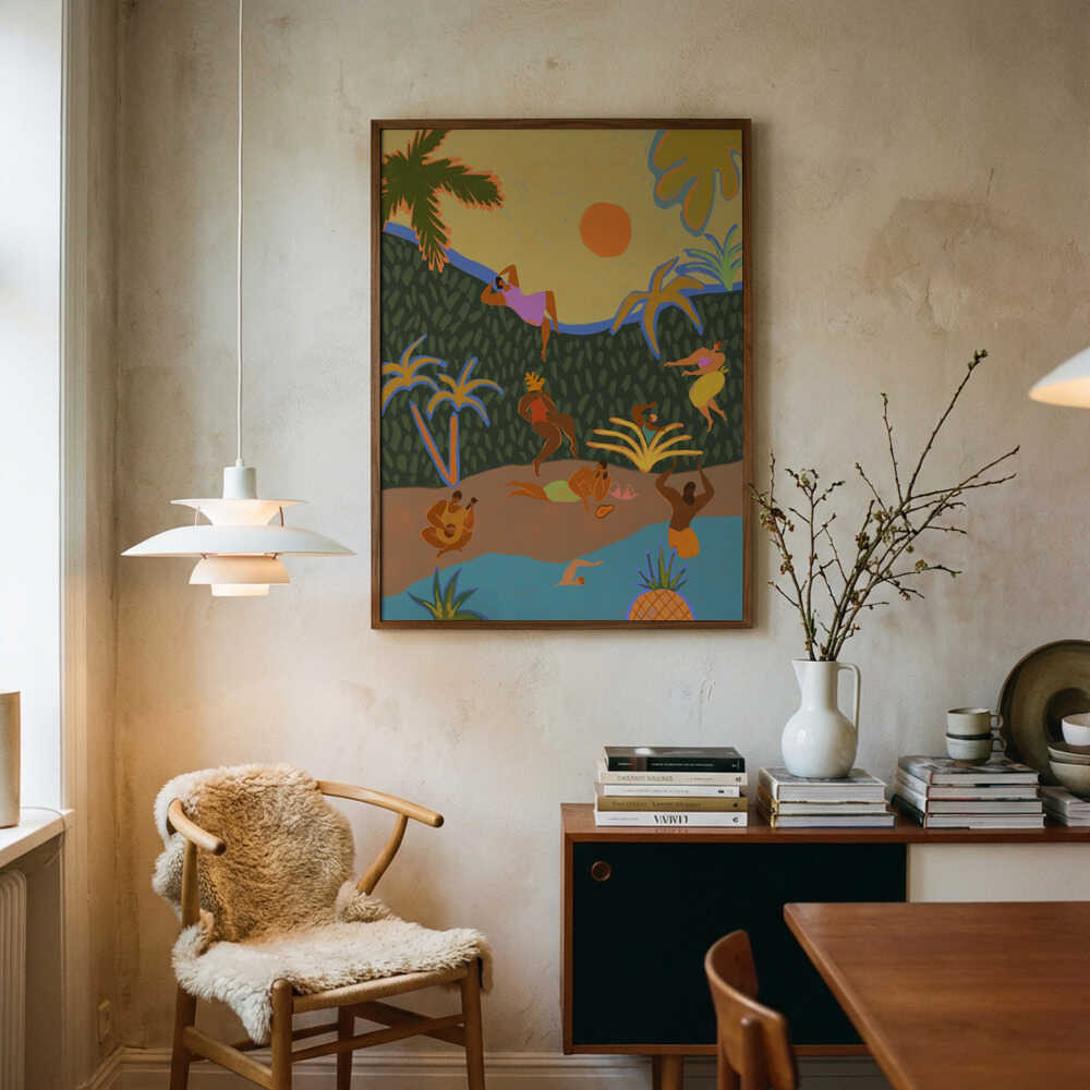 Summer Paradise Art Print UK — Portrait Vibrant Wall Art — Kitchen — Wall It All Prints