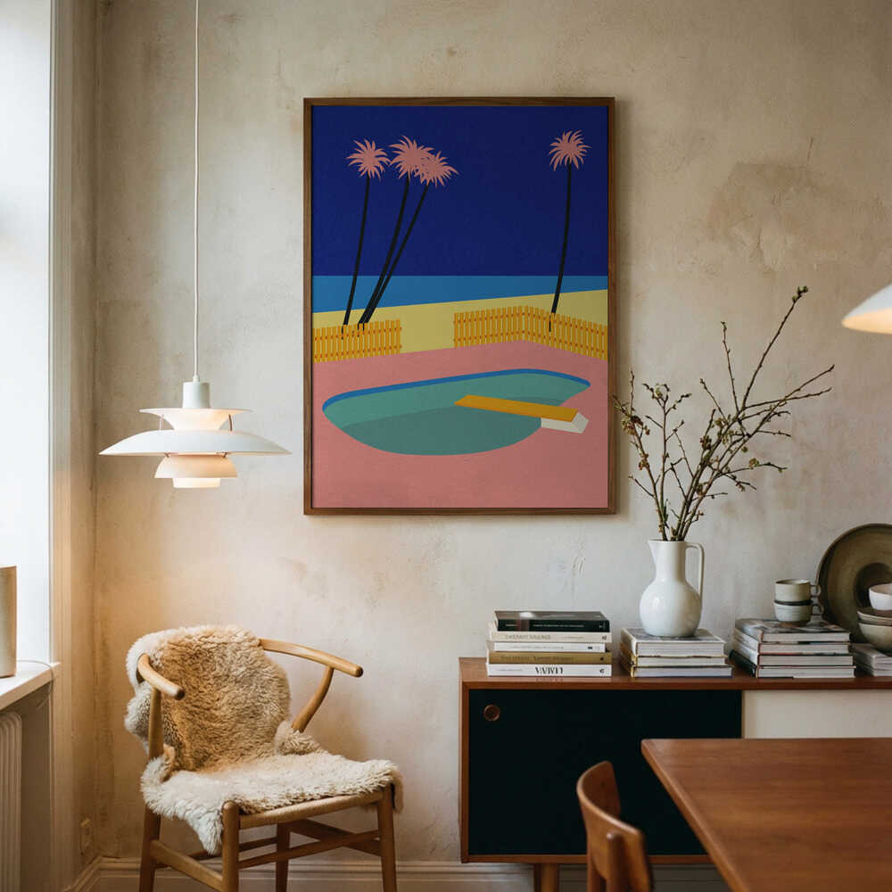 Malibu Beach Art Print UK — Landscape Vibrant Wall Art — Living Room — Wall It All Prints