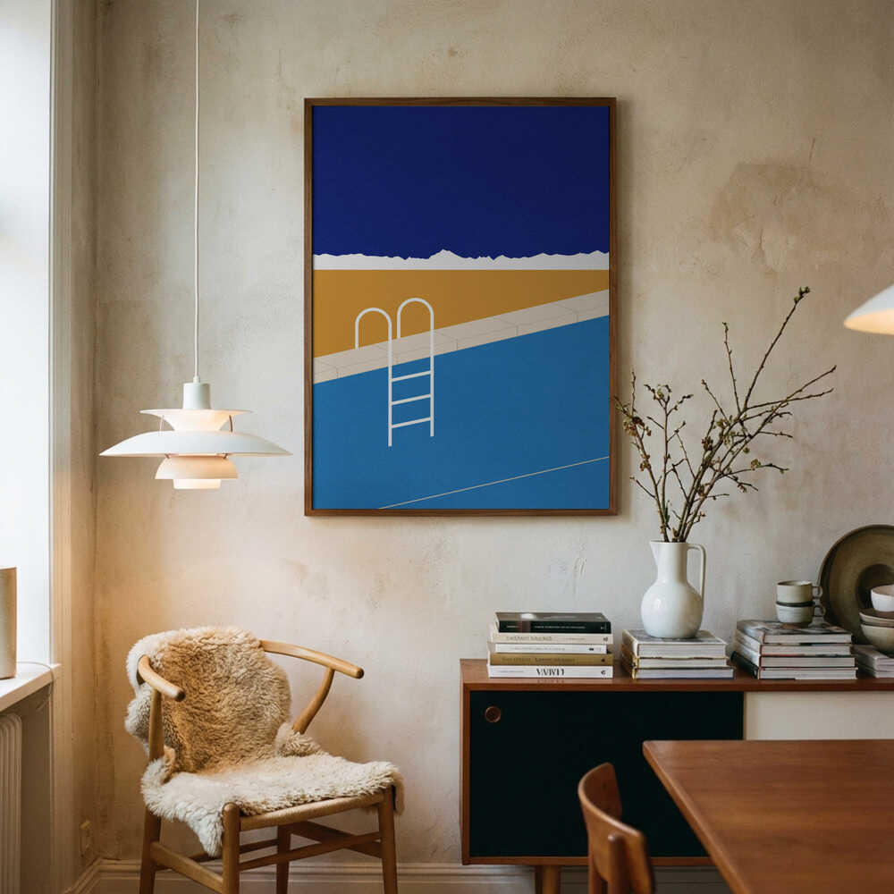 Desert Pool Art Print UK — Landscape Vibrant Wall Art — Living Room — Wall It All Prints