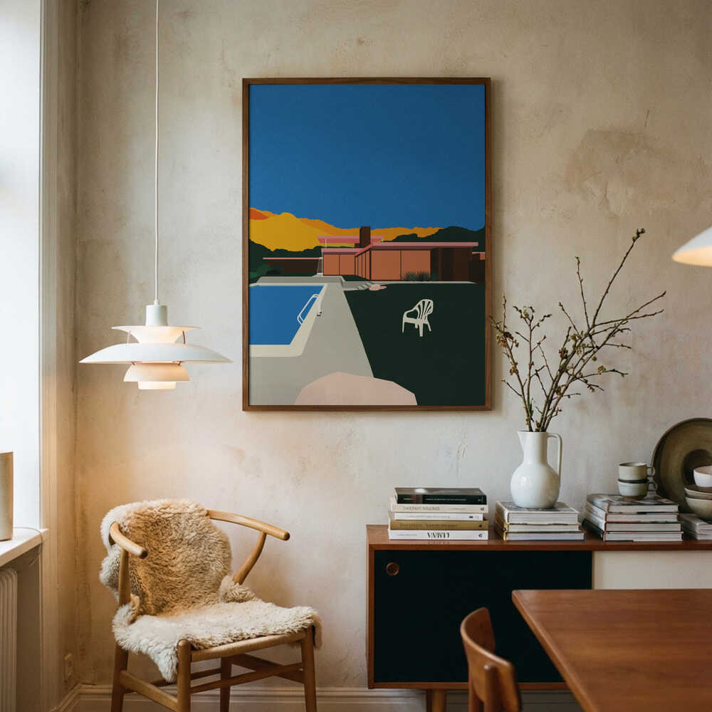 Kaufmann Desert House Poolside Art Print UK — Landscape Vibrant Wall Art — Living Room — Wall It All Prints