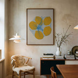 Five Lemons In a Net Bag Art Print UK — Food Vibrant Wall Art — Kitchen — Wall It All Prints