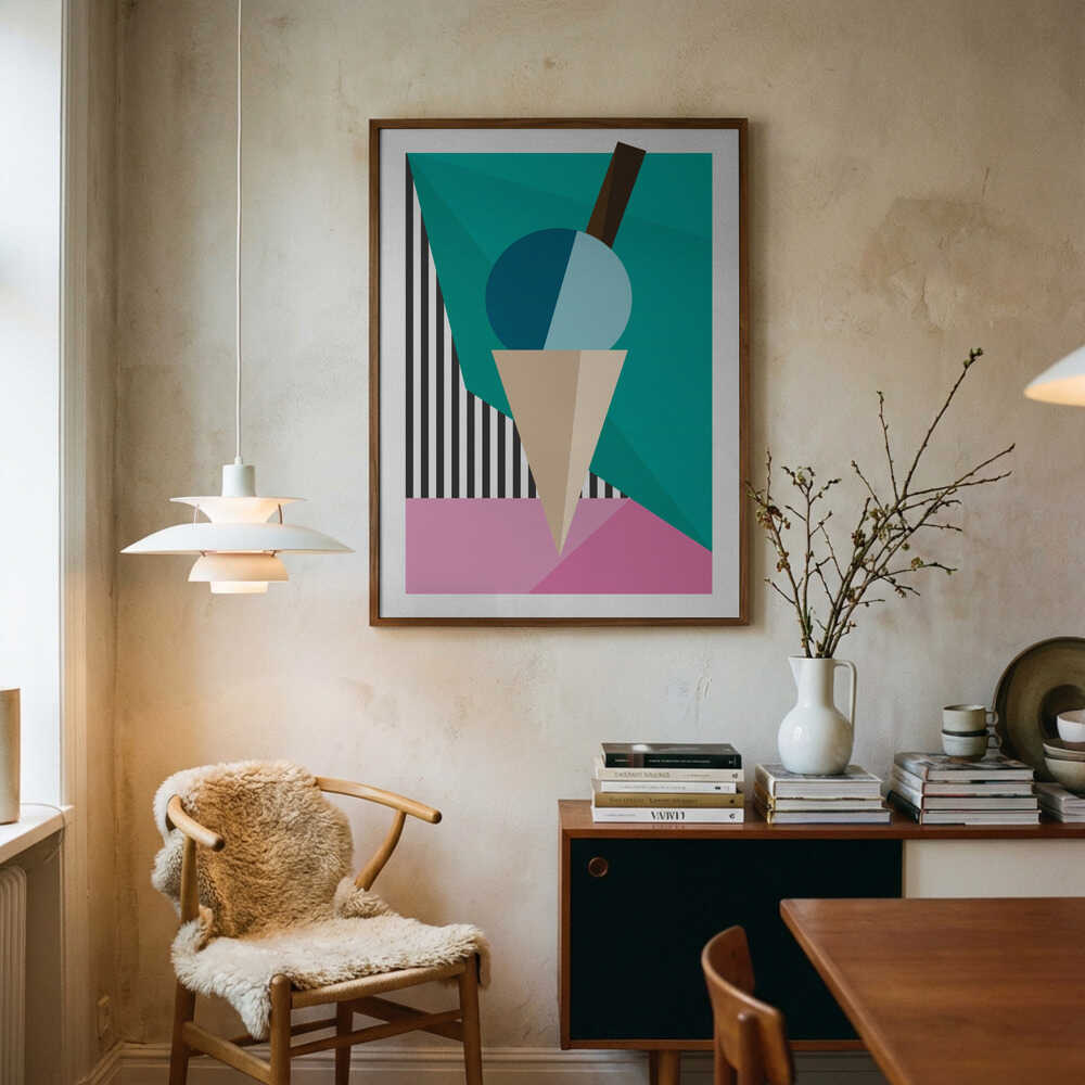 Retro Summer Scoop Art Print UK — Abstract Vibrant Wall Art — Kitchen — Wall It All Prints
