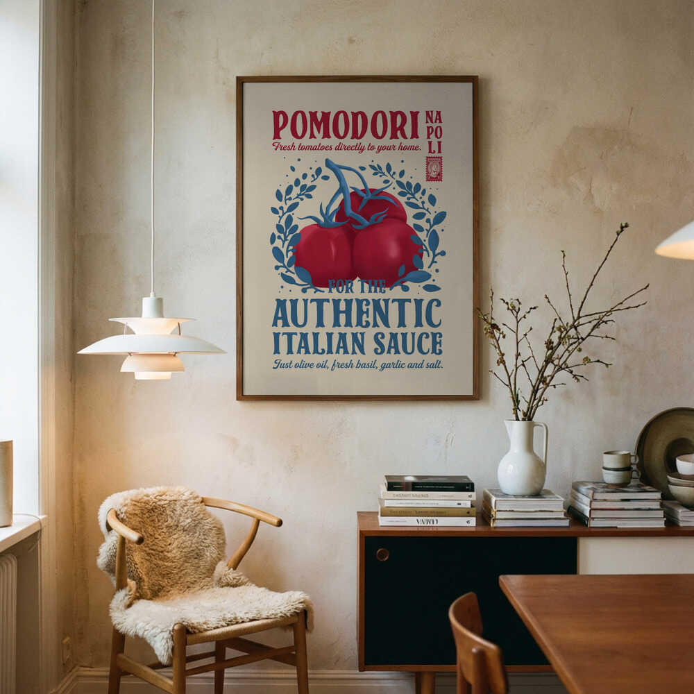 Vintage Italian Tomatoes Art Print UK — Food Vibrant Wall Art — Kitchen — Wall It All Prints