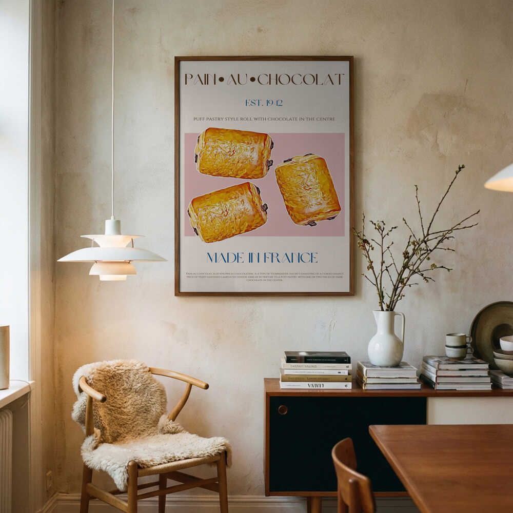 French Chocolate Pastries Art Print UK — Vintage Vibrant Wall Art — Kitchen — Wall It All Prints