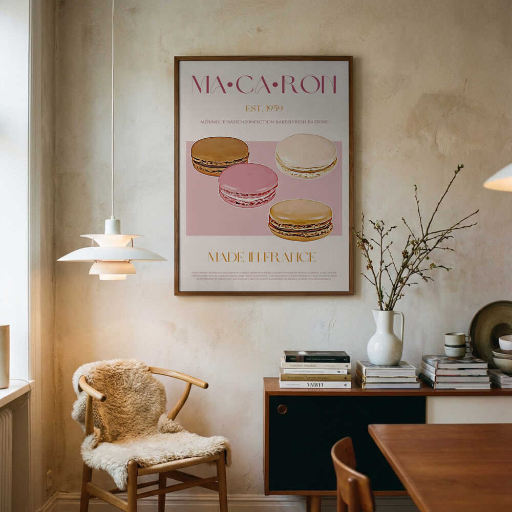 Classic French Macarons Art Print UK — Vintage Vibrant Wall Art — Kitchen — Wall It All Prints