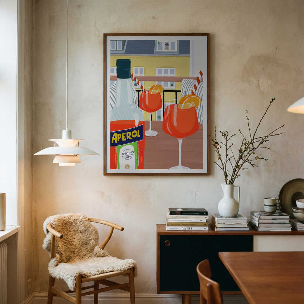 Vibrant Aperitivo Balcony Art Print UK — Food Vibrant Wall Art — Kitchen — Wall It All Prints