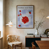 Jordbær Med Fløde Art Print UK — Food Vibrant Wall Art — Kitchen — Wall It All Prints