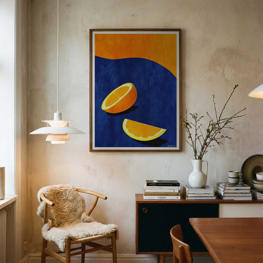 Fresh Orange Slices Art Print UK — Abstract Vibrant Wall Art — Kitchen — Wall It All Prints