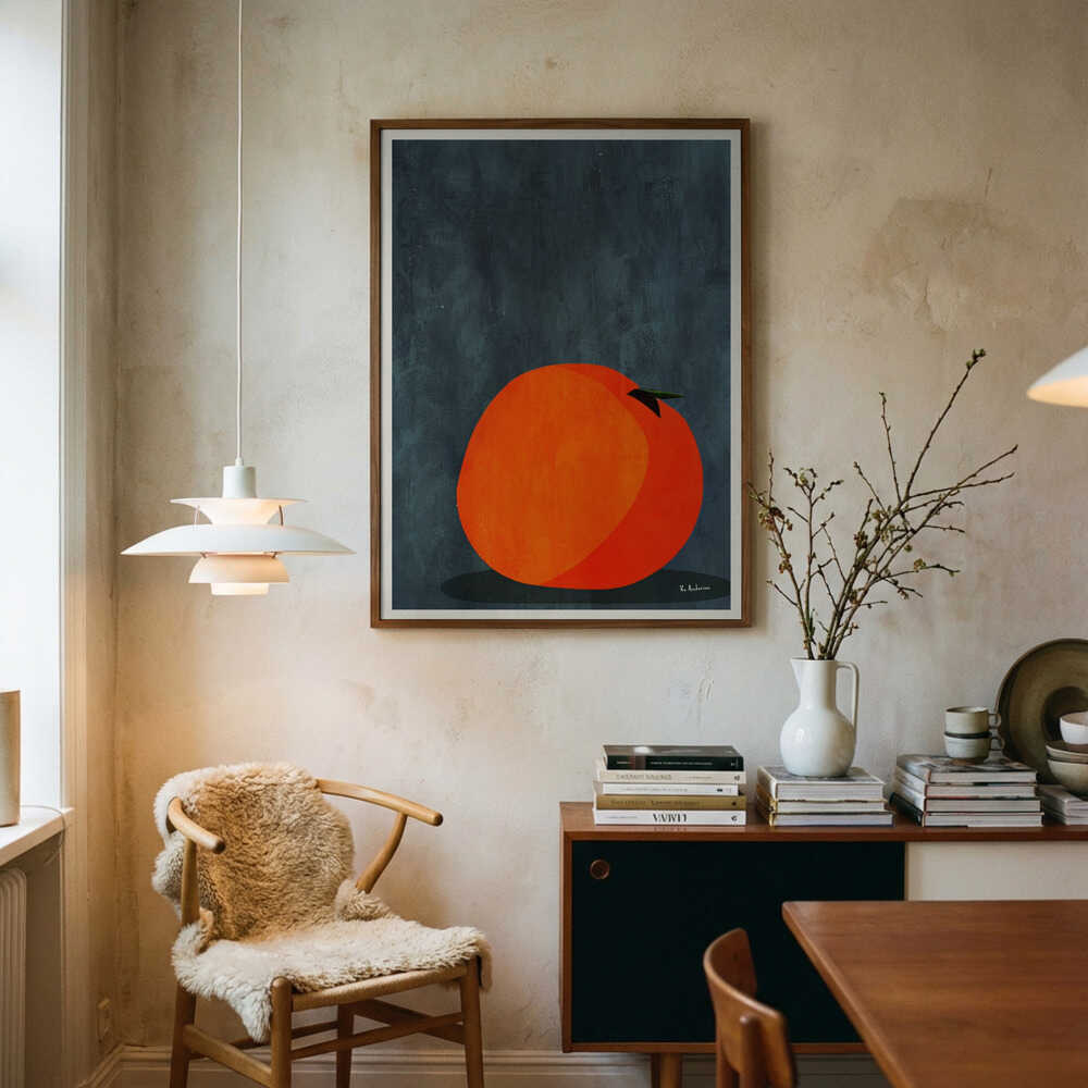 Vibrant Orange Still Life Art Print UK — Portrait Vibrant Wall Art — Kitchen — Wall It All Prints