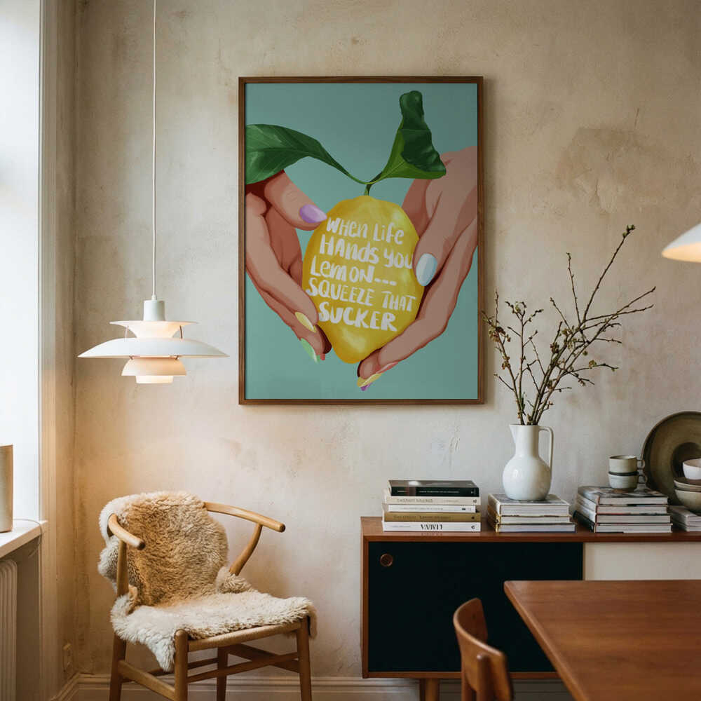 When Life Hands Lemons Art Print UK — Japanese Vibrant Wall Art — Living Room — Wall It All Prints