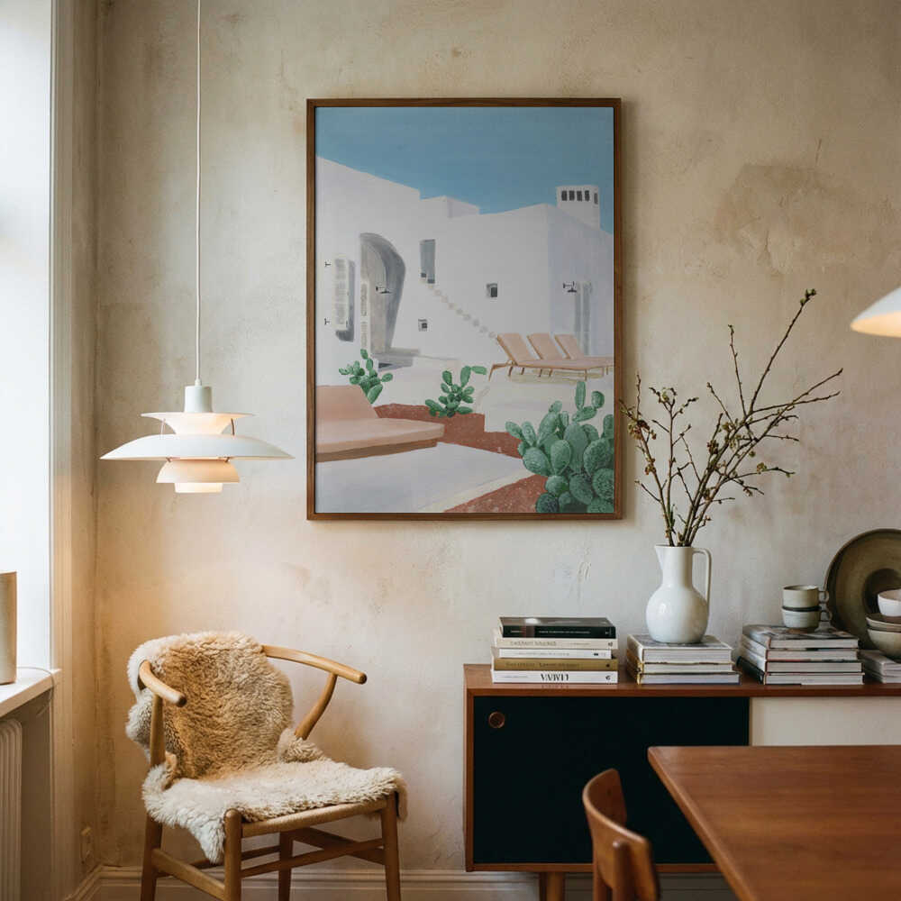 White Desert Retreat Art Print UK — Botanical Fresh Wall Art — Living Room — Wall It All Prints