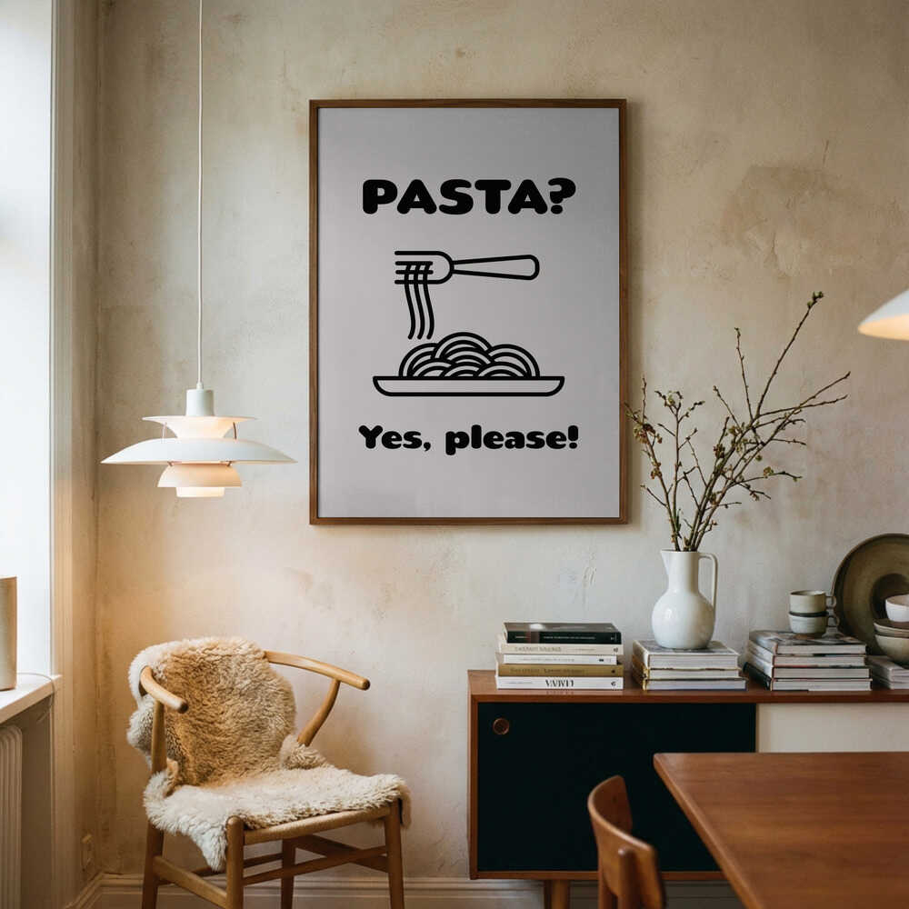 Pasta Yes Please Art Print UK — Abstract Vibrant Wall Art — Kitchen — Wall It All Prints