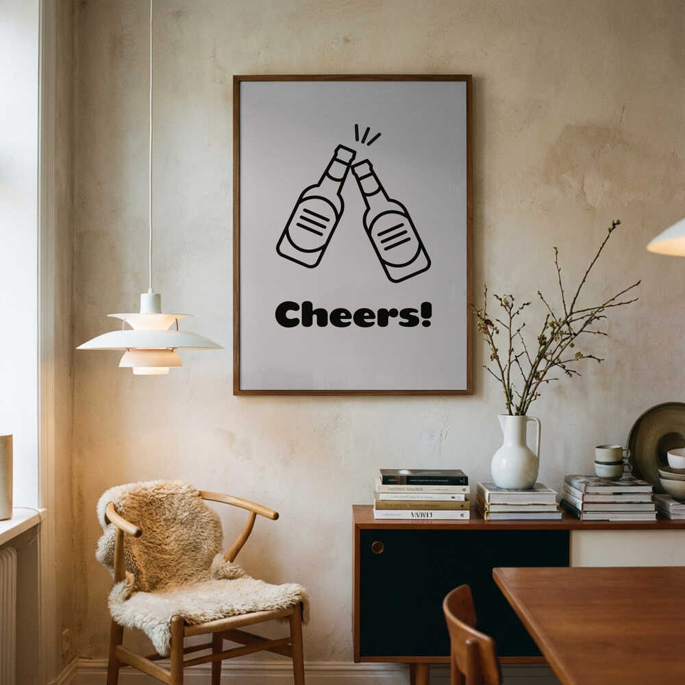 Cheers Beer Toast Art Print UK — Food Vibrant Wall Art — Kitchen — Wall It All Prints