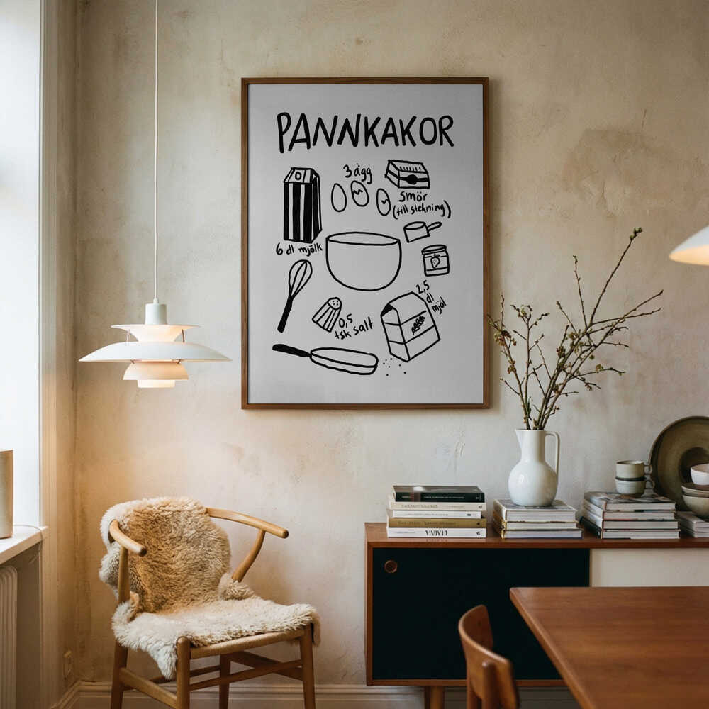 Pancake Essentials Art Print UK — Abstract Vibrant Wall Art — Kitchen — Wall It All Prints