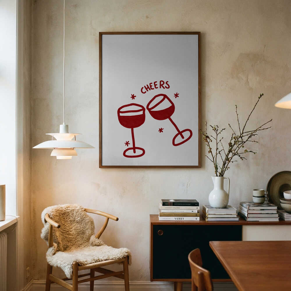Toasting Delight Art Print UK — Abstract Vibrant Wall Art — Kitchen — Wall It All Prints