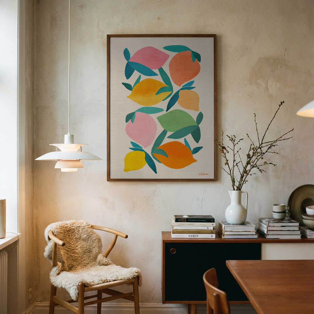 Wild Mango #2 Art Print UK — Abstract Vibrant Wall Art — Kitchen — Wall It All Prints