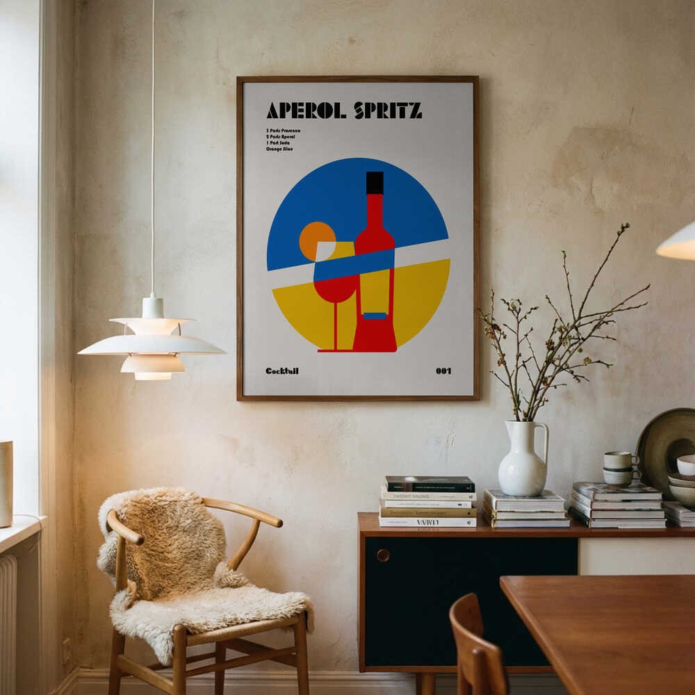 Bold Geometric Cocktail Recipe Art Print UK — Japanese Vibrant Wall Art — Kitchen — Wall It All Prints