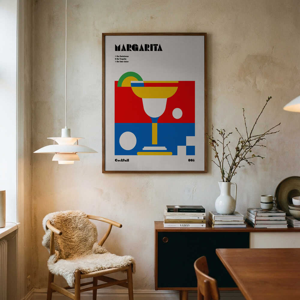 Geometric Margarita Cocktail Art Print UK — Japanese Vibrant Wall Art — Kitchen — Wall It All Prints