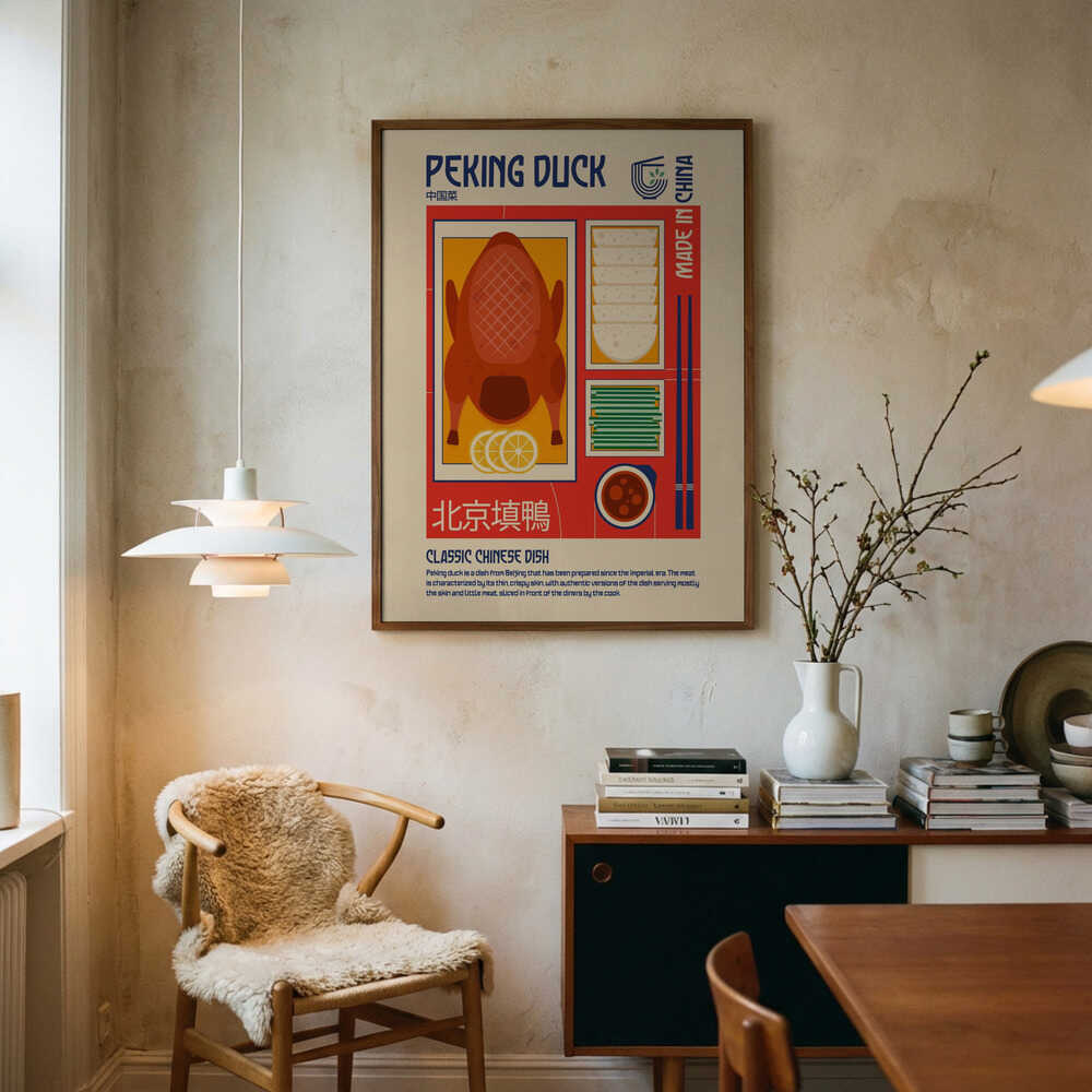 Classic Peking Duck Art Print UK — Japanese Vibrant Wall Art — Kitchen — Wall It All Prints